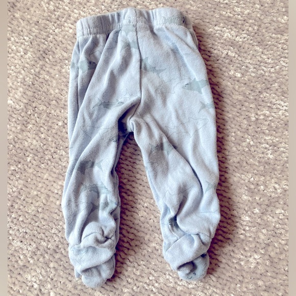 Carter’s Shark Print Pajama Set, Outfit, Blue and Gray, Newborn - Picture 3 of 6